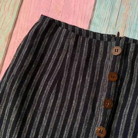 Forever 21 crop top mini skirt set blue and white stripes - Picture 4 of 9